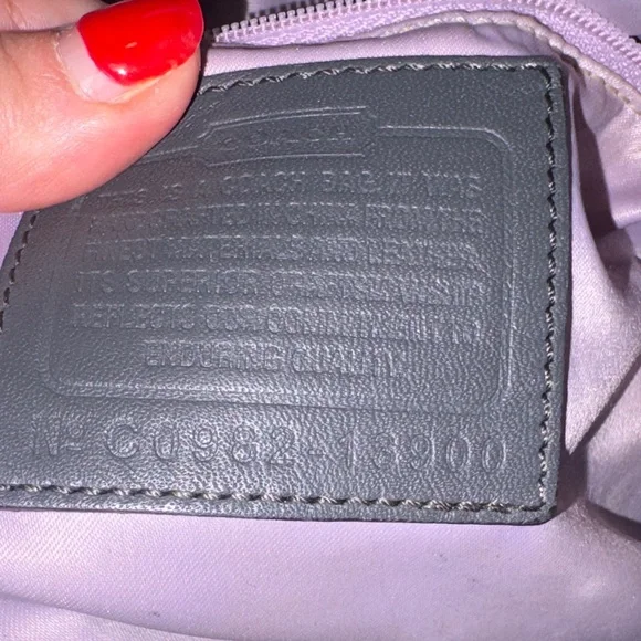 Coach Madison Patent Leather Shoulder Bag 2009 in EUC with hang tag. Gray/Green - Picture 4 of 9